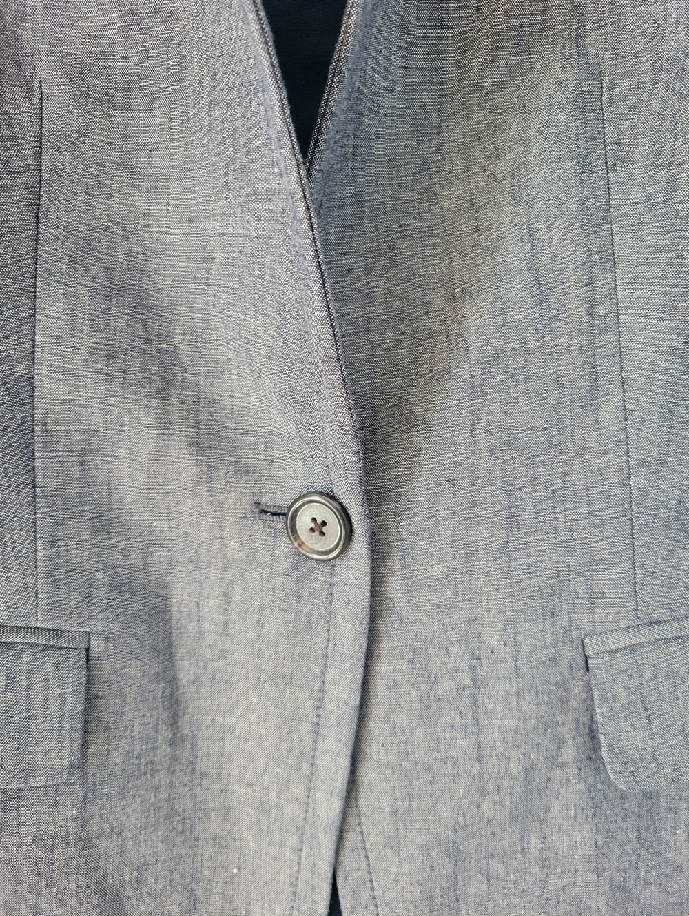 J Crew 100% Cotton Heather Blue Blazer Jacket EUC Sz 2 - Picture 4 of 12